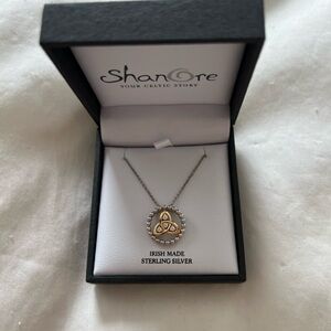 Gold and Silver Celtic Pendant Necklace